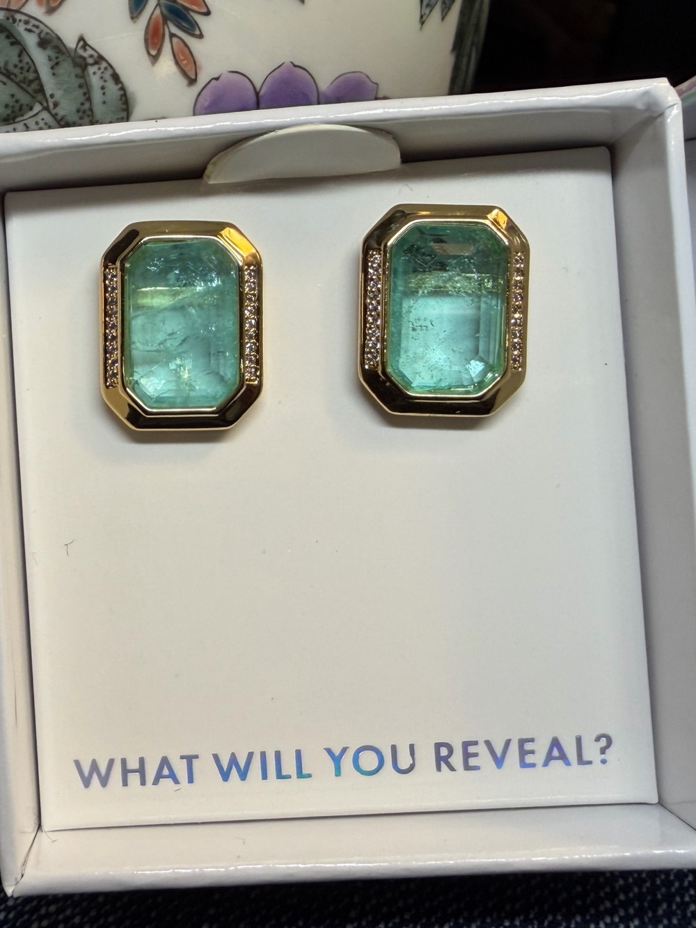 BP Mental Health Collection Color Changing Studs- Aquamarine on Gold Plating